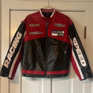 Racing Style Women's Jacket - Red and Black